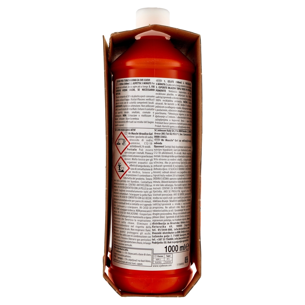 Mr Muscle Idraulico Gel Bipacco Cartone 2 x 1000 ml